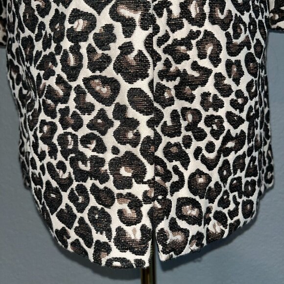ANTHROPOLOGIE Leopard Animal Print Double Breasted Jacket Coat - EUC - Size 0 - Picture 10 of 16